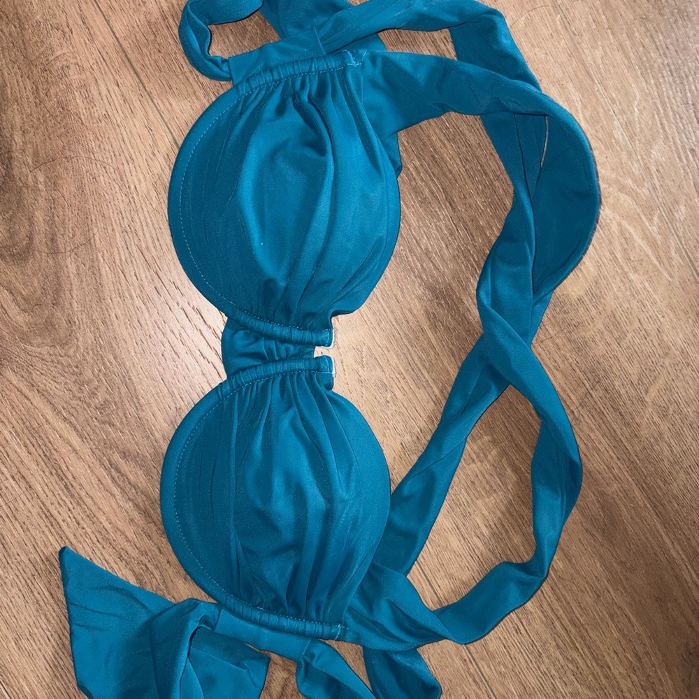 Teal Blue Halter Bikini Top